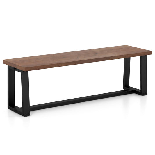 Giantex 56.5" L Wood Dining Bench, Industrial Table Bench w Metal Frame, Adjustable Footpads, 440LBS Load Capacity, Farmhouse Bench for Kitchen, Dining, Living Room, Entryway (Brown, Rectangu - WoodArtSupply