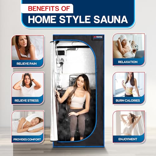 TopMaster Compact Infrared Home Easy Sit-in Design, Spa Size, Detox Therapy, Foldable Chair, Energy Efficient, Zippers for Reading, 1300W Power, Max 140°F Sauna, Black TopMaster