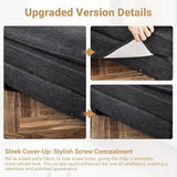 VINGLI 121" Cloud Linen Couch, Comfy Modular Sectional Sofa Set for Living Room,Modern 3-Seat Convertible Loveseat Sofa with 1 Ottoman for Small Space, Black VINGLI