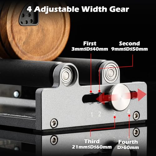 Carverall Rotary Roller with Bracket, Y-axis Rotary Roller 360° Rotation for Cylindrical Objects, Tumbler, Cups, Bottles, Pens, Wine, Laser Rotary Aattachment for Carverall Laser Engraver and Cutter Carverall