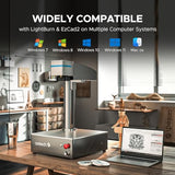 OMTech 30W MOPA Fiber Laser Engraver with Rotary Axis, 5.9"x5.9" Laser Metal Etching Machine for Color Metal Marking, Laser Marking Machine with JPT Source EZCad Galvo Lens OMTech