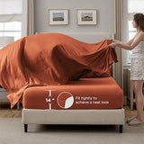 Bedsure Twin Comforter Sets - 5 Pieces Pintuck Bedding Sets Twin Size, Pinch Pleat Burnt Orange Bed in a Bag Twin with Comforter, Sheets, Pillowcase & Sham Bedsure