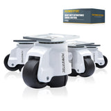 POWERTEC 17300 2-Inch Leveling Casters Set of 4 | Heavy Duty with Adjustable Ratcheting Handles | Retractable and Swivel Castors 4 PK POWERTEC