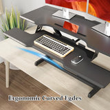 JYLH JOYSEEKER 42 inch Standing Desk Converter, Height Adjustable Desktop Standing Desk with Keyboard Tray for Two Monitors, Sit to Stand up Desk Riser Computer Workstation for Home Office, Black JYLH JOYSEEKER