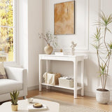 AQIMUELE Wood Console Table with Drawers, Mid Century Modern Console Table Walnut for Entryway, Living Room, Hall Way. AQIMUELE