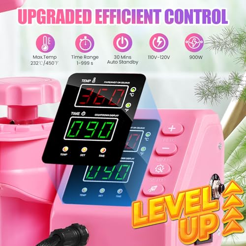 Whubefy 8 in 1 Heat Press Machine for T Shirts 12x15 Inch with Dual-Tube Fast & Evenly Heating System for Mug Plate Hat Cap 360° Swing Away Multifunctional Digital Heat Transfer Sublimation Combo Pink Whubefy