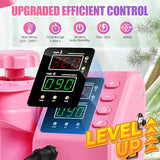 Whubefy 8 in 1 Heat Press Machine for T Shirts 12x15 Inch with Dual-Tube Fast & Evenly Heating System for Mug Plate Hat Cap 360° Swing Away Multifunctional Digital Heat Transfer Sublimation Combo Pink Whubefy