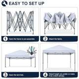 COOSHADE Durable Easy Pop Up Canopy Tent 12x12Ft (Silver White) COOSHADE