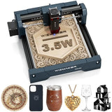 WIZMAKER 3.5W Laser Engraver, DIY Laser Engraver, Spot Size 0.04mm, Engraving Speed 12000 mm/min, Supports WiFi/Hotspot/USB, Suitable for Wood, Leather, Acrylic, and Glass Materials WIZMAKER