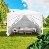 10x10 FT Party Tent, Outdoor Wedding Tents for Parties, Canopy Event Tent with 4 Removable Sidewalls, Waterproof Gazebo Shelter for Birthday Parties, Weddings, BBQs & Events (10X10FT-4Sides White) YYANDC