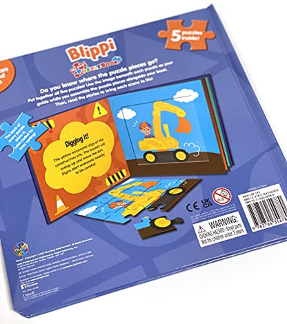 Blippi My First Puzzle Book - Jigsaw Puzzles for kids, 10-page board book, 5 puzzles to enjoy