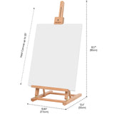 MEEDEN Large Wooden Tabletop H-Frame Easel, 38'' High, Solid Beech Wood Table Easel for Painting Canvas 25'' Max, Studio Desktop Art Easel Stand for Painting & Displaying,for Artists & Beginners MEEDEN