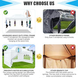 HOTEEL 10x15 Heavy Duty Pop Up Canopy Tent for Parties Event Wedding Commercial Instant Canopy Portable Shelter Folding with Roller Bag, Waterproof UV Resistant, Upgraded Thick Hexagonal Legs, White Hoteel