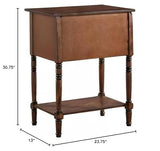 Convenience Concepts Kendra Entryway Hall Table 23.75" - 3 Storage Drawers, Traditional Console with Shelf for Decor, Office & Hallway Organizer, No Tools Assembly, Solid Wood Legs, Dark Oak Convenience Concepts