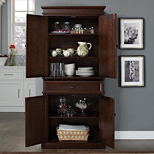 Crosley Furniture Parsons Pantry Cabinet, Vintage Mahogany