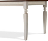Finch Provence Farmhouse Table, Two-Toned Wood with Turned Legs, Traditional Rustic Furniture Decor for Kitchen or Dining Room, 60" Inch Tabletop, White, 60D x 35.86W x 29.72H in Finch