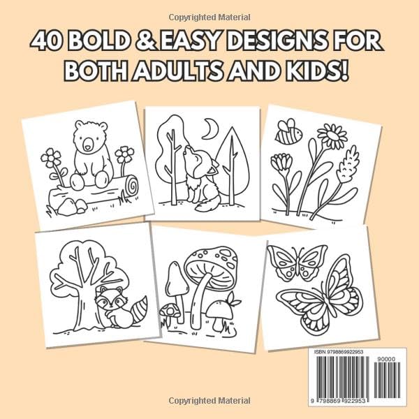 Woodland Escape Coloring Book: Bold & Easy Designs for Adults and Kids (Bold & Easy Coloring Books) ZONULAR
