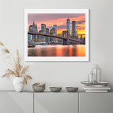 UPABLUNSO Diamond Painting Adult Painting Kits New York USA Skyline The East River at Dusk Home Bedroom Living Room Art Wall Decoration 12"x16" UPABLUNSO