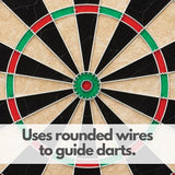 Viper League Pro Regulation Bristle Steel Tip Dartboard Starter Set with Staple-Free Bullseye, Radial Spider Wire, High-Grade Sisal with Rotating Number Ring, Chalk Cricket Scoreboard, Steel Tip Darts Viper