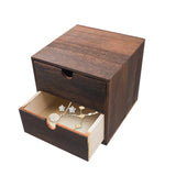 2-Drawer Desk Organizer Rustic Wooden Drawer Organizer for Storing Small Items Wood Countertop Drawer Organizers Storage Drawers for Desk Heavy Carbonization Farmhouse Storage Box (7 x 7in) KeaJuidy