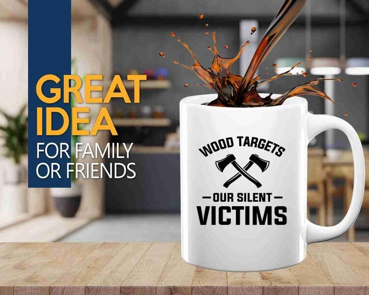 Axe Throw Coffee Mug 11oz White -Wood targets - Sport Game Tomahawk Target Throwing wooden Competition Hunting Luxe Gifting
