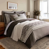Levtex Home Adare Cocoa Reversible King/Cal King Quilt Set (106x92in) and 2 Pillow Shams (36x20in) - Floral Bedding - Brown Cream - Cotton King Size Quilt Bedding Set - Lightweight, Soft, Pre-Washed Levtex Home