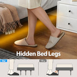 Arhomefurni Floating Bed Frame with Smart LED Lights Metal Platform Bed Easy Assembly No Box Spring Needed (King) Arhomefurni