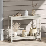 DWVO 38.3" Outdoor Bar Table Console Table, HIPS Material Indoor Outdoor Multifunctional Buffet Bar Storage Organizer with Adjustable Feet (Grey) DWVO