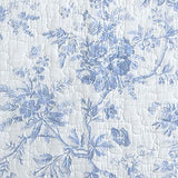 Laura Ashley - Full/Queen Quilt Set, Reversible Cotton Bedding with Matching Sham, Medium-Weight for Year Round Use, Floral Print Bed Set (Walled Garden Blue) Laura Ashley