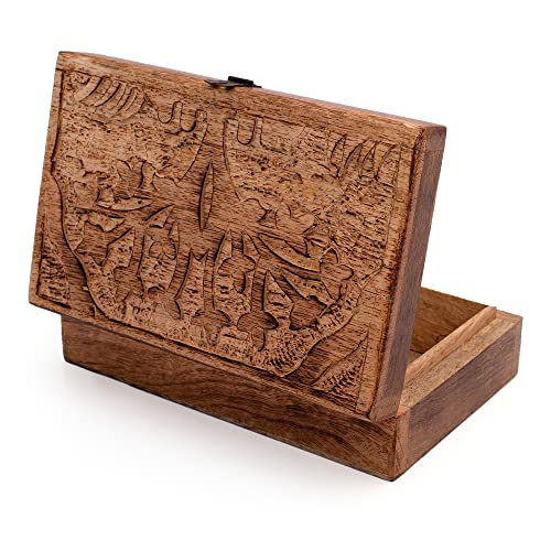 Great Birthday Gifts Handmade Decorative Wooden Jewelry Box Tree Of Life Carving Jewelry Organizer Keepsake Box Treasure Chest Trinket Holder Watch Box Storage Lock Box Housewarming The Great Indian Bazaar