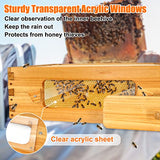 BeeCastle 10 Frame Medium Bee Hive Box, Langstroth Beehive Box Beeswaxed Coated Complete Medium Honey Bee Hive Bee Box with Beehive Frames and Beeswaxed Foundations(Unassembled) BeeCastle