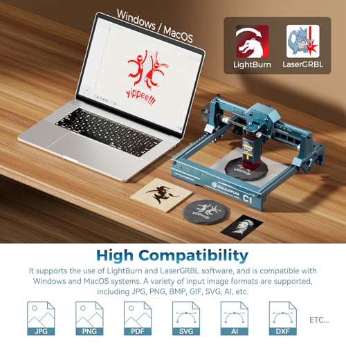SCULPFUN C1 Mini Laser Engraver, 3W Portable Laser Engraving Machine with 0.04mm Ultra Fine Spot, Work for DIY Beginners,Plywood,Leather,Kraft Paper,Slate, Engraving Area 150 * 130mm SCULPFUN