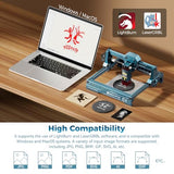 SCULPFUN C1 Mini Laser Engraver, 3W Portable Laser Engraving Machine with 0.04mm Ultra Fine Spot, Work for DIY Beginners,Plywood,Leather,Kraft Paper,Slate, Engraving Area 150 * 130mm SCULPFUN