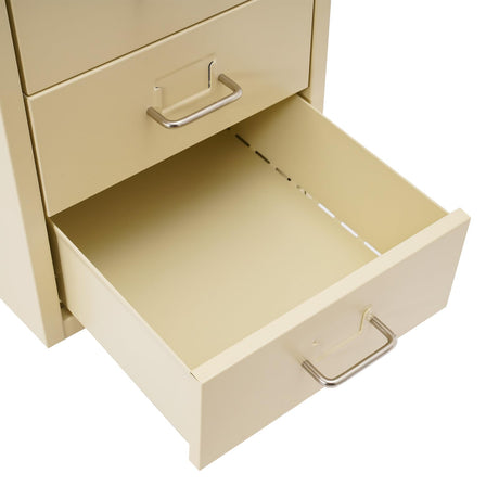 Philipreba 11x16x27in Metal File Storage Cabinet with 6 Drawers, Vertical Home Office File Folders Storage Cabinet with Wheels, Lockable Lateral File Box for Letter A4 File Size (Light Yellow) Philipreba