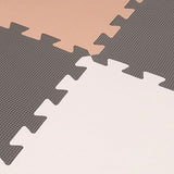 BalanceFrom Fitness 16 Tile Thick Non Slip Interlocking EVA Foam Kids Puzzle Home Floor Exercise Play Mat Set, Covers 16 Square Feet, Cream/Gray/Beige BalanceFrom