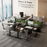 Grandder 63 x 55 Inch L Shaped Standing Desk, Electric Height Adjustable Corner Stand Up Desk, Sit Stand Corner Table Home Office Table, Black Top Black Frame Grandder