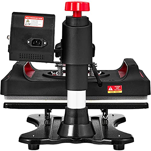 VEVOR 11 in 1 Heat Press, 12 x 15 Inch, Multifunctional Clamshell Printer, Digital Dual-Tube Heat Press Transfer Machine, Swing Away Sublimation Machine for T-Shirt Hat Cap Mug Plate Pen Shoes Black VEVOR