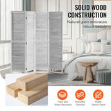 VEVOR Wood Room Divider, 4 Panel Folding Privacy Screen, 66.9 Inches Tall Indoor Wooden Partition, Portable Decoration Screen, for Room Separation, Home, Office, Restaurant & Bedroom (Light Grey) VEVOR