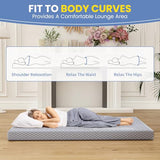 Begonia.K 5 Inch Futon Mattress Full Size - Thick Futons Sofa Couch Bed for Adults - Memory Foam Floor Mattress - Futon Cushion Replacement for Camping & Guest (Frame Not Included) Begonia.K