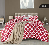 King Comforter Set 3 Piece Red by Utopia Bedding, Printed Comforters King Size, Bedding Comforters Sets, Down Alternative Soft Bed Set, 1 Comforter (90 x 102 inches) 2 Pillow Shams (20 x 36 inches)