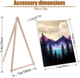 VIGEGU 4 Pack Paint by Numbers Kit for Adults Framed Canvas - with Wooden Easel,Adults' Paint-by-Number Kits Moon Lake Tree Mountain DIY Acrylic Landscape Oil Painting Arts Crafts 7.8x11.8inch VIGEGU