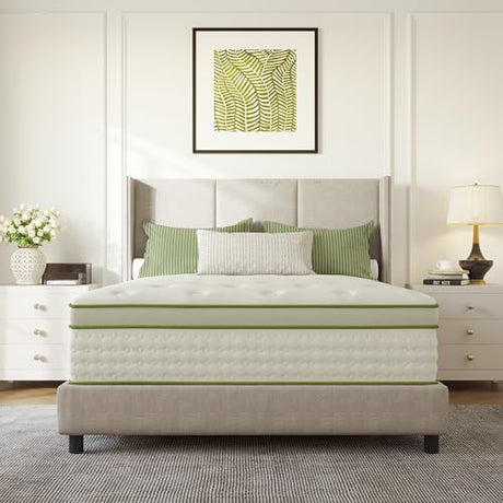 Emerspring Full Size Mattress 14 Inch Hybrid Memory Foam Mattress in a Box with Individual Pocket Innerspring for Motion Isolation & Pressure Relief, Edge Support, Medium Firm Emerspring