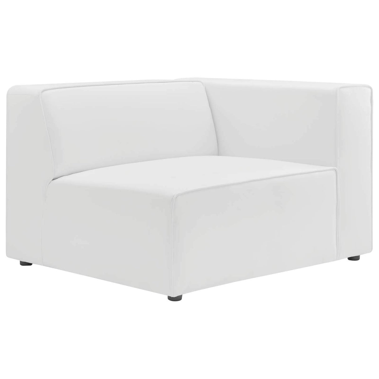 Modway Mingle Vegan Leather 3-Piece Sectional Sofa in White Modway