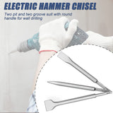 SDS-Plus Hammer Drill Chisel Set, Rotary Hammer Bits Set,3PCS Including Point Chisel, Flat Chisel, Cranked Chisels with Carry Case YOMNEE