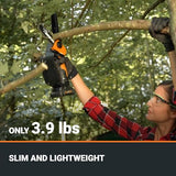 Worx 20V 5" Mini Cordless Chainsaw, 3.9 lbs, 22 ft/s Chain Speed, Power Share Battery, Upper & Hand Guard WG324 - Battery & Charger Included WORX
