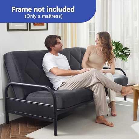 Jamdok 6" Full Size Pillow Top Futon Mattress Replacement(Frame Not Included), Gel Memory Foam, Removable Cover(71X52X6) Jamdok