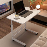 MilleLoom Small Standing Desk with Wheels, Portable Standing Desk Adjustable Height, Small Computer Desk Rolling Desks, Portable Laptop Standing Table for Home Office Study Bedroom White MilleLoom