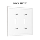 Yamxbfa Rustic Old Wooden Barn Door Village Board Double Toggle Light Switch Covers 2 Gang Wall Plate Dual Decorative Switchplate Electrical Faceplate for Farmhouse Bathroom Bedroom Kitchen Decor Yamxbfa