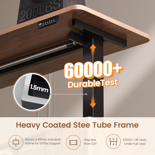 SEDETA L Shaped Electric Standing Desk, 69" x 55"Height Adjustable Office Executive Desk with 4 Drawers and Storage Shelves, Fluted Sit Stand Computer Desk with Power Outlet for Home Office (Brown) SEDETA