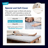 EMOOR Foldable Hybrid Futon Mattress, High-Resilience Urethane Foam 150N with Washable Padded Cover, Japanese Full (76.8x55.1x2.4in), Tatami Floor Sleeping Mat Pad Topper, Gray EMOOR
